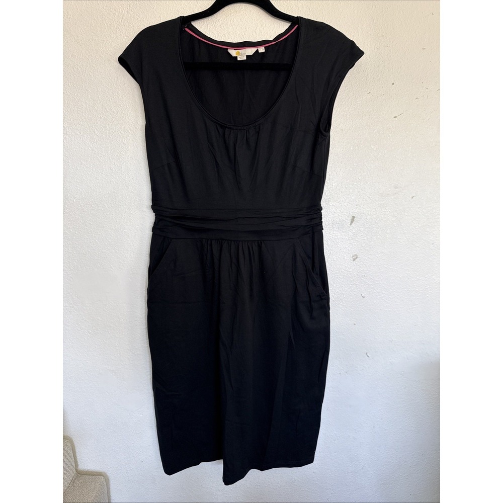 BODEN Florrie Jersey Casual Black Tee Dress Size US 6 R with Pockets